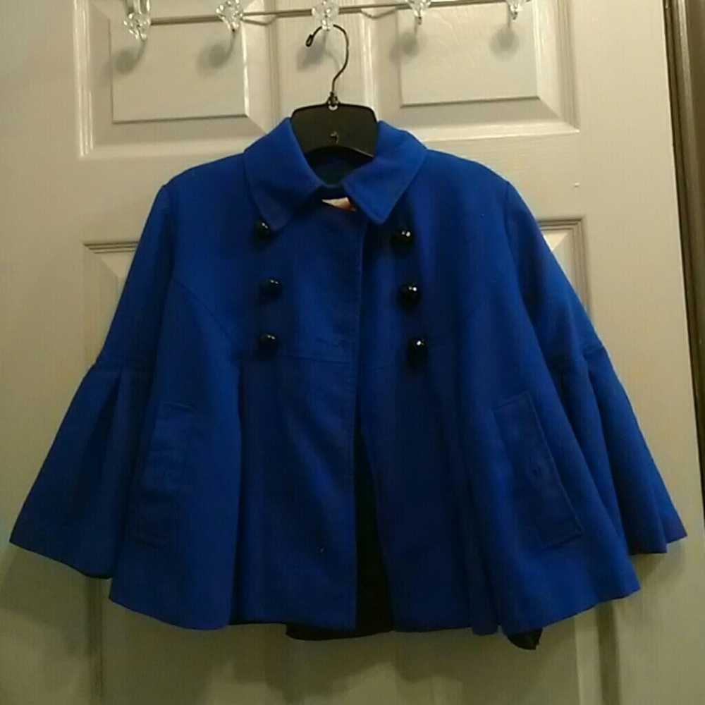 Royal Blue Peacoat Capelet